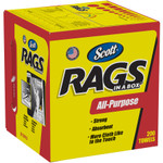 Scott Rags in a Box, POP-UP Box, 10 x 12, White, 200/Box, 8 Boxes per Carton View Product Image