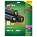 Avery Round Print-to-the Edge Labels with SureFeed and EasyPeel, 1.67" dia, Glossy Clear, 500/PK View Product Image