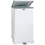 Rubbermaid Commercial Defenders Biohazard Step Can, Square, Steel, 24 gal, White View Product Image