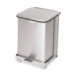 Rubbermaid Commercial Defenders Biohazard Step Can, Square, Steel, 7 gal, Stainless Steel View Product Image