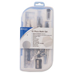 Westcott Ten Piece Math Tool Kit, Blue and Gray Tools, Hard Plastic Case View Product Image