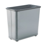 Rubbermaid Commercial Fire-Safe Wastebasket, Rectangular, Steel, 7.5 gal, Gray View Product Image