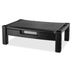 Kantek Wide Two-Level Stand with Drawer, Height-Adjustable, 20 x 13 1/4, Black View Product Image