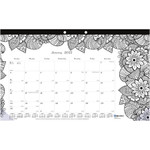 Blueline DoodlePlan Desk Calendar with Coloring Pages, 17.75 x 10.88, 2021 View Product Image
