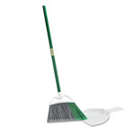 Libman Commercial Precision Angle Broom with Dustpan, 53" Handle, Green/Gray, 4/Carton View Product Image