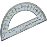 Charles Leonard Open Center Protractor, Plastic, 6" Ruler Edge, Clear, Dozen View Product Image