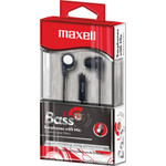 Maxell B-13 Bass Earbuds with Microphone, Black, 52" Cord View Product Image