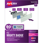 Avery The Mighty Badge Name Badge Holder Kit, Horizontal, 3 x 1, Laser, Silver, 50 Holders/120 Inserts View Product Image