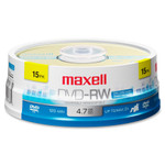 Maxell DVD-RW Discs, 4.7GB, 2x, Spindle, Gold, 15/Pack View Product Image