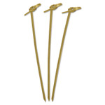 AmerCareRoyal Knotted Bamboo Pick, Olive Green, 4", 1000/Carton View Product Image