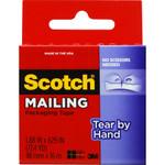 Scotch Tear-By-Hand Packaging Tapes, 1.5" Core, 1.88" x 17.5 yds, Clear View Product Image