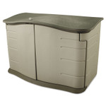 Rubbermaid Horizontal Outdoor Storage Shed, 55 x 28 x 36, 20 cu ft, Olive Green/Sandstone View Product Image