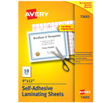 Avery Clear Self-Adhesive Laminating Sheets, 3 mil, 9" x 12", Matte Clear, 10/Pack View Product Image