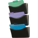 Rubbermaid Unbreakable Three Pocket Wall File Set, Letter, Smoke View Product Image