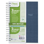 Mead Recycled Notebook, 1 Subject, Medium/College Rule, Assorted Color Covers, 9.5 x 6, 120 Sheets View Product Image