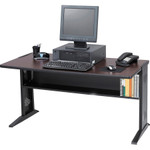 Safco Computer Desk with Reversible Top, 47.5w x 28d x 30h, Mahogany/Medium Oak/Black View Product Image