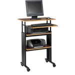 Safco Adjustable Height Stand-Up Workstation, 29.5w x 22d x 49h, Cherry/Black View Product Image