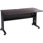 Safco Mobile Computer Desk with Reversible Top, 53.5w x 28d x 30h, Mahogany/Medium Oak/Black View Product Image