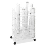 Safco Wire Roll Files, 24 Compartments, 21w x 14.25d x 31.75h, White View Product Image