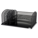 Safco Onyx Desk Organizer with Three Horizontal and Three Upright Sections, Letter Size Files, 19.5" x 11.5" x 8.25", Black View Product Image