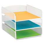 Safco Onyx Desk Tray, 3 Sections, Letter Size Files, 9.25" x 11.75" x 8", White View Product Image