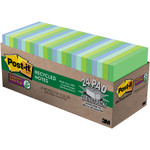 Post-it Notes Super Sticky Recycled Notes in Bora Bora Colors, 3 x 3, 70-Sheet, 24/Pack View Product Image