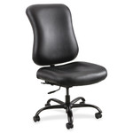 Safco Optimus High Back Big and Tall Chair, Vinyl Upholstery, Supports up to 400 lbs., Black Seat/Black Back, Black Base View Product Image