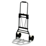 Safco Stow-Away Collapsible Medium Hand Truck, 275 lb Capacity, 19 x 17.75 x 38.75, Aluminum View Product Image