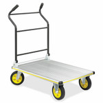 Safco Stow-Away Platform Truck, 1,000 lb Capacity, 24 x 39 x 40, Aluminum/Black View Product Image