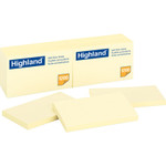 Highland Self-Stick Notes, 3 x 5, Yellow, 100-Sheet, 12/Pack View Product Image