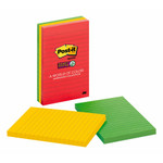 Post-it Notes Super Sticky Pads in Marrakesh Colors, Lined, 4 x 6, 90-Sheet, 3/Pack View Product Image