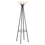 Safco Family Coat Rack, 4 Garments, 16.5w x 16.5d x 72.75h, Black View Product Image