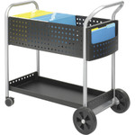 Safco Scoot Mail Cart, One-Shelf, 22.5w x 39.5d x 40.75h, Black/Silver View Product Image