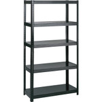 Safco Boltless Steel Shelving, Five-Shelf, 36w x 18d x 72h, Black View Product Image