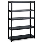 Safco Boltless Steel Shelving, Five-Shelf, 48w x 24d x 72h, Black View Product Image
