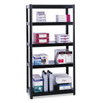 Safco Boltless Steel Shelving, Five-Shelf, 36w x 24d x 72h, Black View Product Image