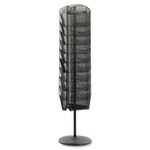 Safco Onyx Mesh Rotating Magazine Display, 30 Compartments, 16.5w x 16.5d x 66h, Black View Product Image