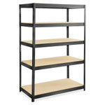 Safco Boltless Steel/Particleboard Shelving, Five-Shelf, 48w x 24d x 72h, Black View Product Image