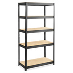 Safco Boltless Steel/Particleboard Shelving, Five-Shelf, 36w x 18d x 72h, Black View Product Image