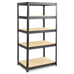 Safco Boltless Steel/Particleboard Shelving, Five-Shelf, 36w x 24d x 72h, Black View Product Image