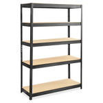 Safco Boltless Steel/Particleboard Shelving, Five-Shelf, 48w x 18d x 72h, Black View Product Image