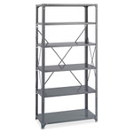 Safco Commercial Steel Shelving Unit, Six-Shelf, 36w x 24d x 75h, Dark Gray View Product Image