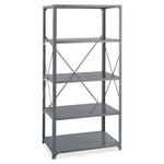 Safco Commercial Steel Shelving Unit, Five-Shelf, 36w x 24d x 75h, Dark Gray View Product Image