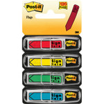 Post-it Flags Arrow Message 1/2" Page Flags w/Dispensers, "Sign Here", Asst Primary, 120/Pack View Product Image