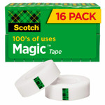 Scotch Magic Tape Value Pack, 1" Core, 0.75" x 83.33 ft, Clear, 16/Pack View Product Image