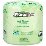 Marcal PRO 100% Recycled Two-Ply Bath Tissue, Septic Safe, 2-Ply, White, 500 Sheets/Roll, 48 Rolls/Carton View Product Image