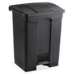 Safco Large Capacity Plastic Step-On Receptacle, 17 gal, Black View Product Image
