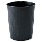 Safco Round Wastebasket, Steel, 23.5 qt, Black View Product Image