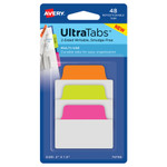 Avery Ultra Tabs Repositionable Standard Tabs, 1/5-Cut Tabs, Assorted Neon, 2" Wide, 48/Pack View Product Image