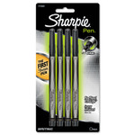 Sharpie Water-Resistant Ink Stick Plastic Point Pen, 0.8 mm, Black Ink, Black/Gray Barrel, 4/Pack View Product Image